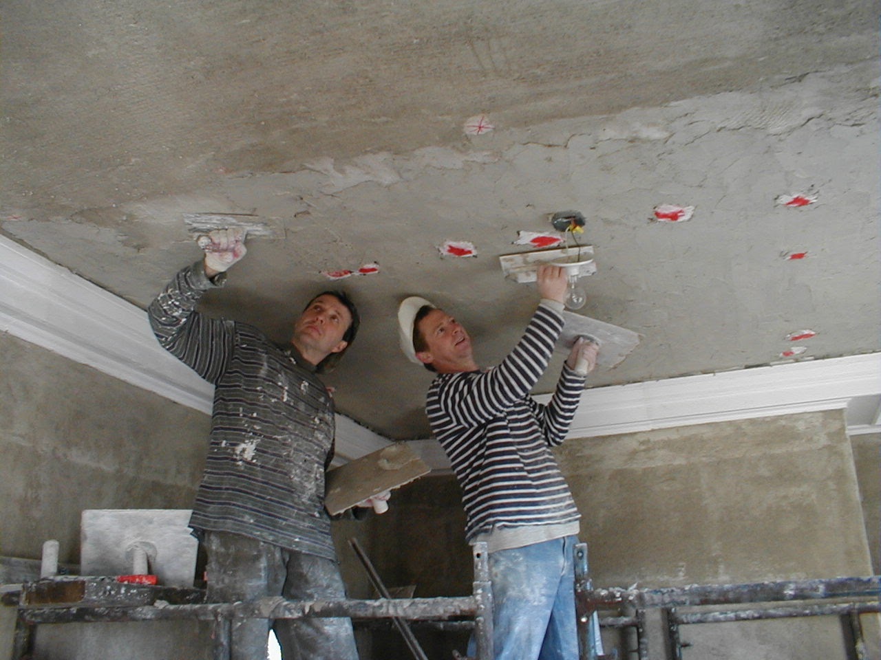 Interior plaster work in progress — curved walls taking shape